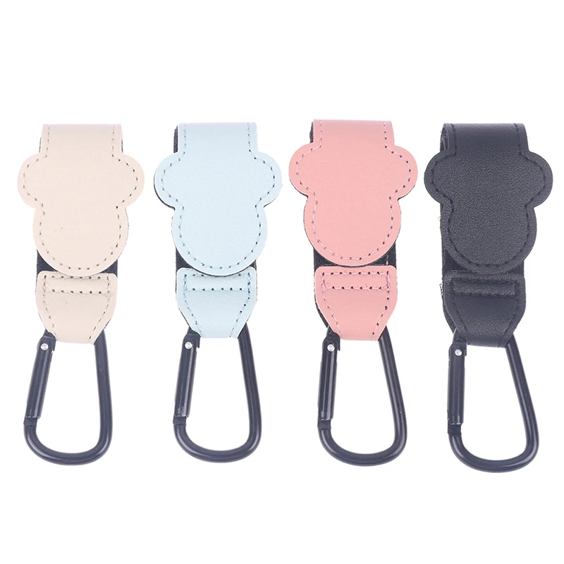 

1pcs PU Leather Baby Bag Stroller Hook Cart Organizer Diaper Bag Shopping Pram Hook Hanger Stroller Accessories