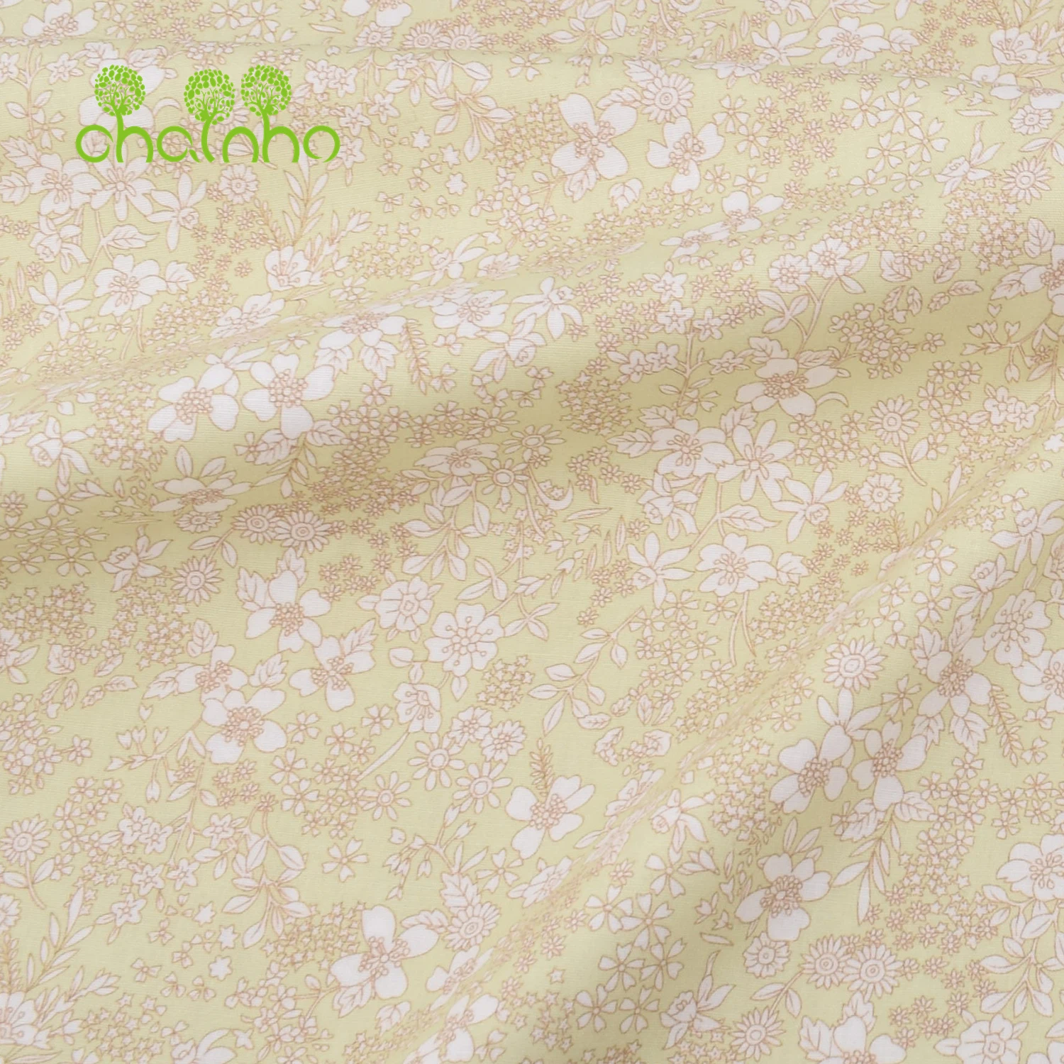 Chainho,Printed Plain Weave Poplin Cotton Fabric,DIY Quilting Sewing Material,Patchwork Cloth,Floral Series,2 Sizes,15PC233