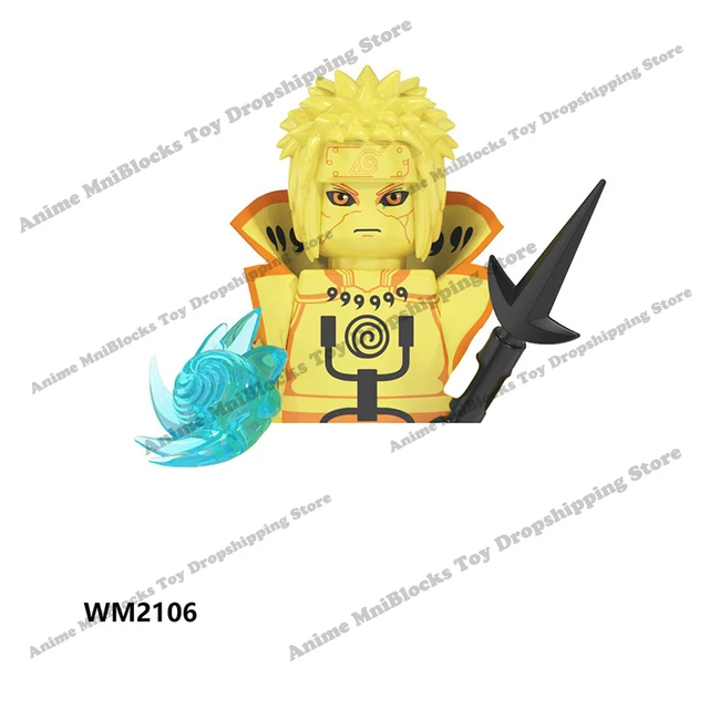 WM6105 WM6106 WM6107 WM6108 WM6109 Naruto blocks anime bricks Sasuke Kakashi mini action toy figures Assemble toys kids gifts Light Green