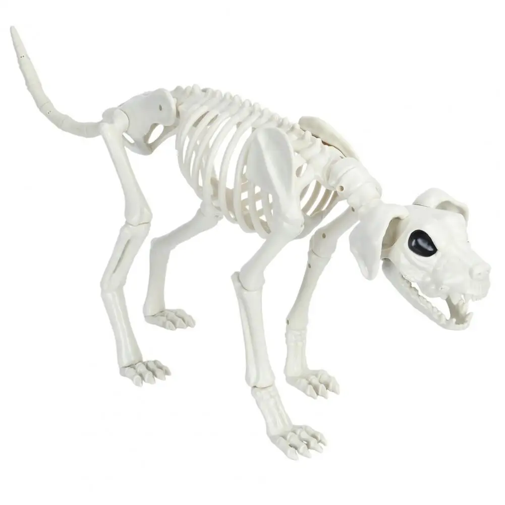 Halloween Skeleton Dog Skeleton Animal Plastic Puppy with Posable Joints Halloween Party Favors Decor for Yard Garden Lawn Patio 3