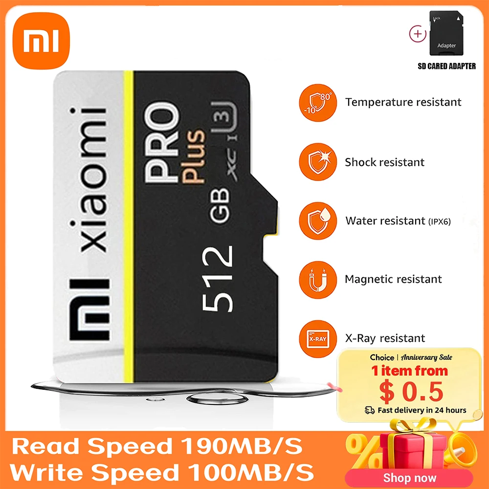 Xiaomi Ssd Scheda Sd Da 512Gb 16Gb 32Gb 64Gb 256Gb 512Gb 1Tb Class10 Scheda Di Memoria Flash Micro Tf Sd Ad Alta Velocità Per Fotocamera Del Telefono