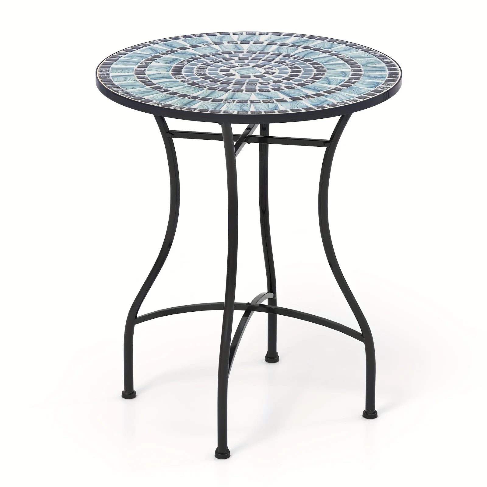 

24 Inch Patio Bistro Table W/ Ceramic Tile Tabletop Heavy-Duty Metal Structure Elektrick bicykle bel Accessories for bicycles Mt
