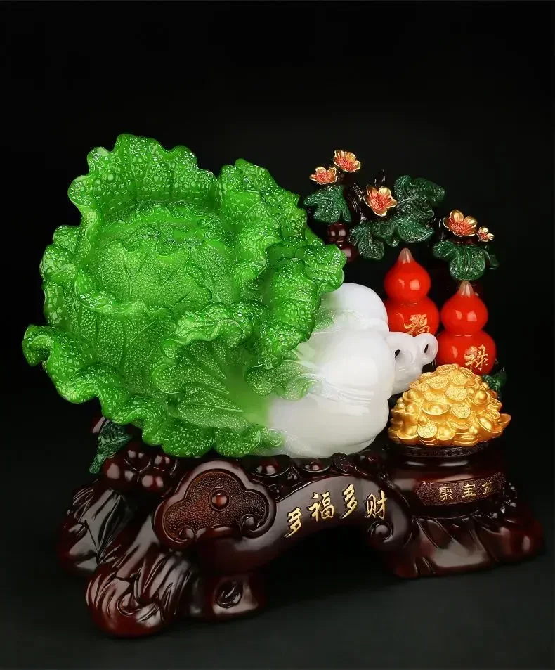 Chinese style Cabbage and Gourd Ornament Crafts Home Office Living Room Entrance Ornament