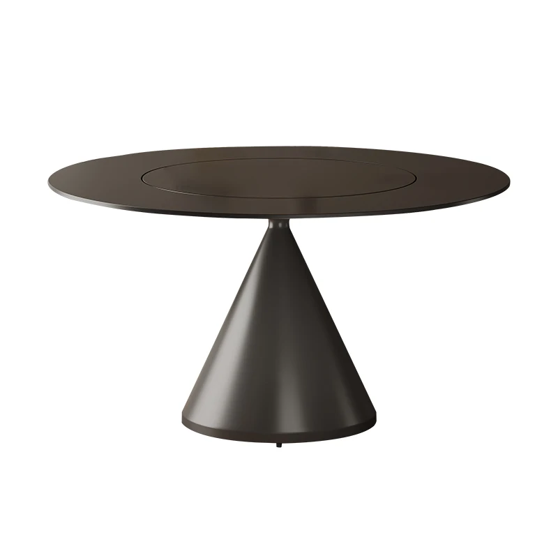 

Круглый обеденный стол Rock tile, чистая черная Маленькая квартира, роскошный семейный стол и стул