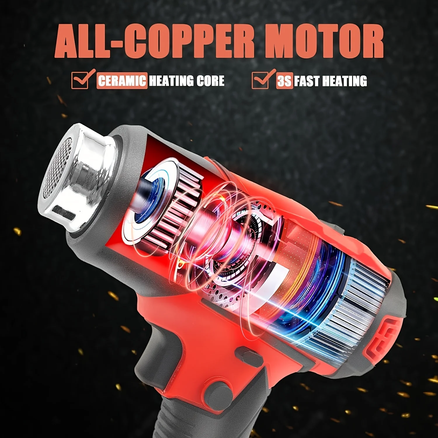 Cordless Hot Air Gun For Miwaukee 18V Battery, Rechargeable Heating Machine for DIY Crafts, Shrink Tubing, Paint( No Battery ) 5