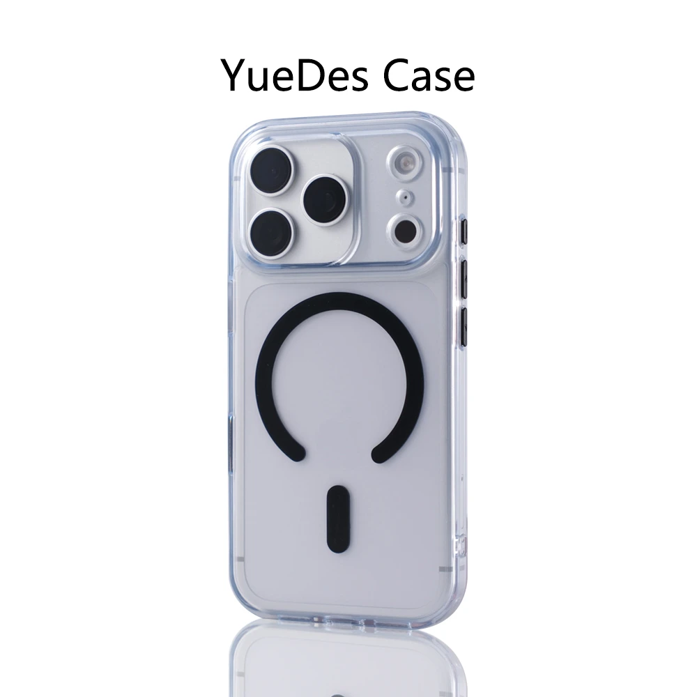 Luxury Matte Translucent Magnetic Bumper Case with Camera Protection and Hard Back Cover