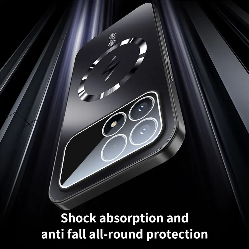 Magnetic Camera Lens Protection Case with Magsafe Compatibility & Matte Frosted Back Cover
