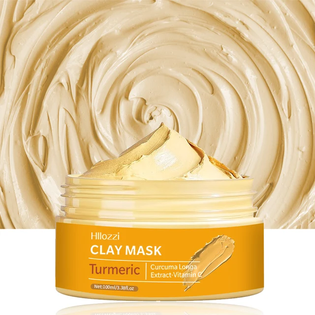 Turmeric  Clay Mask Deep Cleansing Facial Improves Dark Spots Acne Hydrating Skin Care Tightens Skin Evens Skin Tone 2