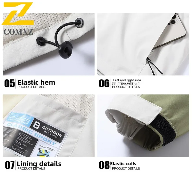 COMXZ Hooded Fashion Jacket Men Hiking Journey Wind Resistant Warm Parka Leisure Outdoor Light Cold Proof Winter New Clothing