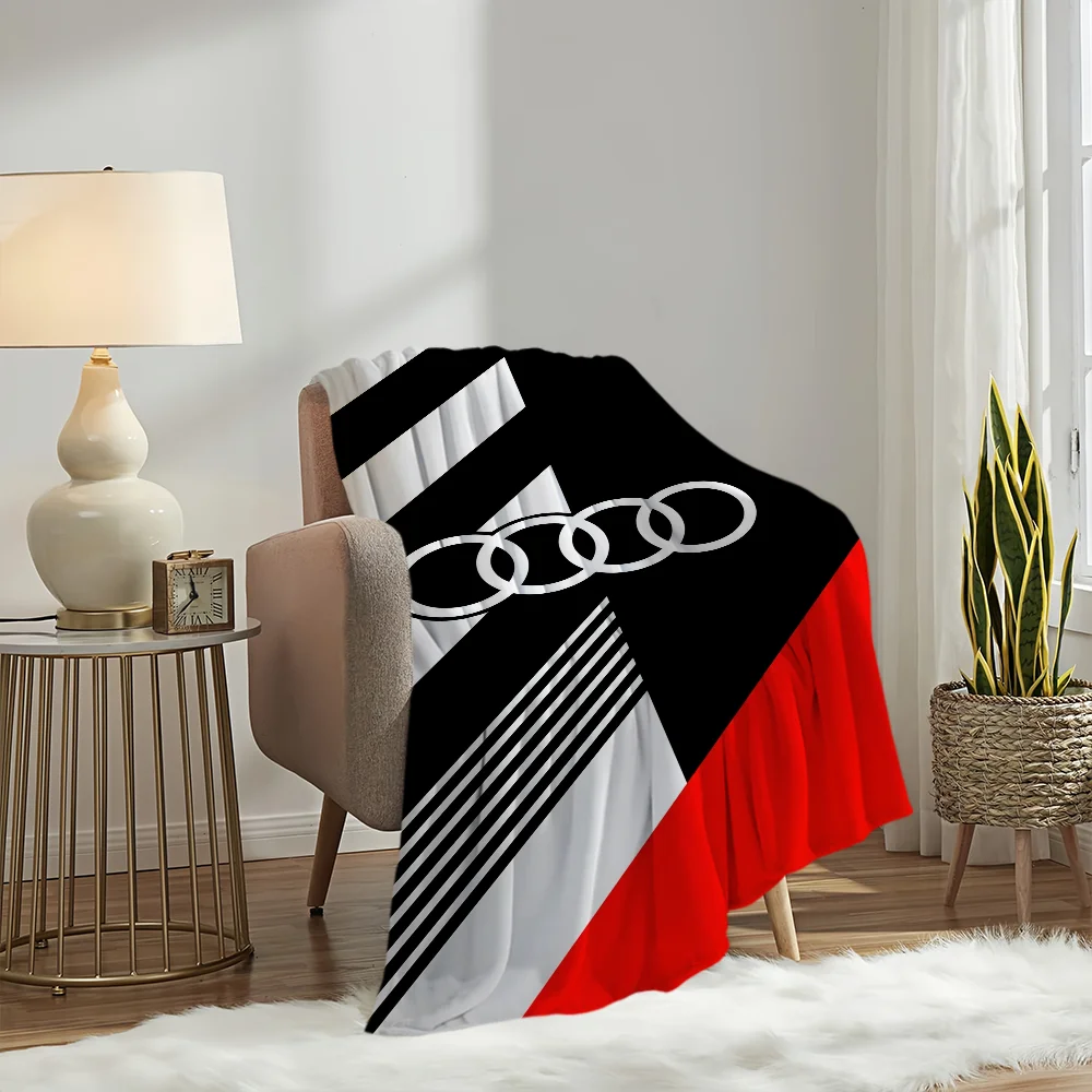 Sport A-Audi-s Logo Car Blanket Soft Plush Nap Sofa rug for Living Room Warm Office Bedroom Birthday Home Travel Kid Gifts 2
