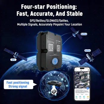 Localizzatore GPS 4G per veicolo Batteria lunga 7500mAh Forte posizionamento magnetico a 4 stelle IP67 Allarmi multipli impermeabili Antifurto