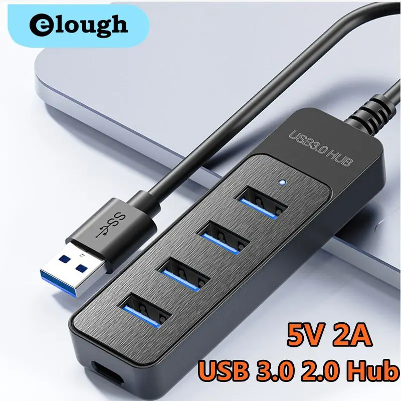 

Elough USB3.0 HUB 4Ports Multi USB 3.0 2.0 Splitter Hub USB Type c Power Adapter Multiple Expander Dock For Computer Accessories