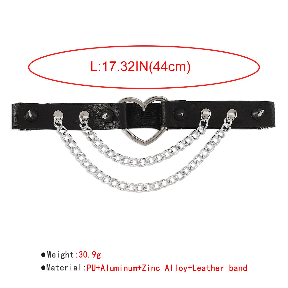 Sexy Leg Chain Leather Elastic Spiked Leg Harness For Women Girls Goth Heart Thigh Garter Belt Rave Body Jewelry - Image 4