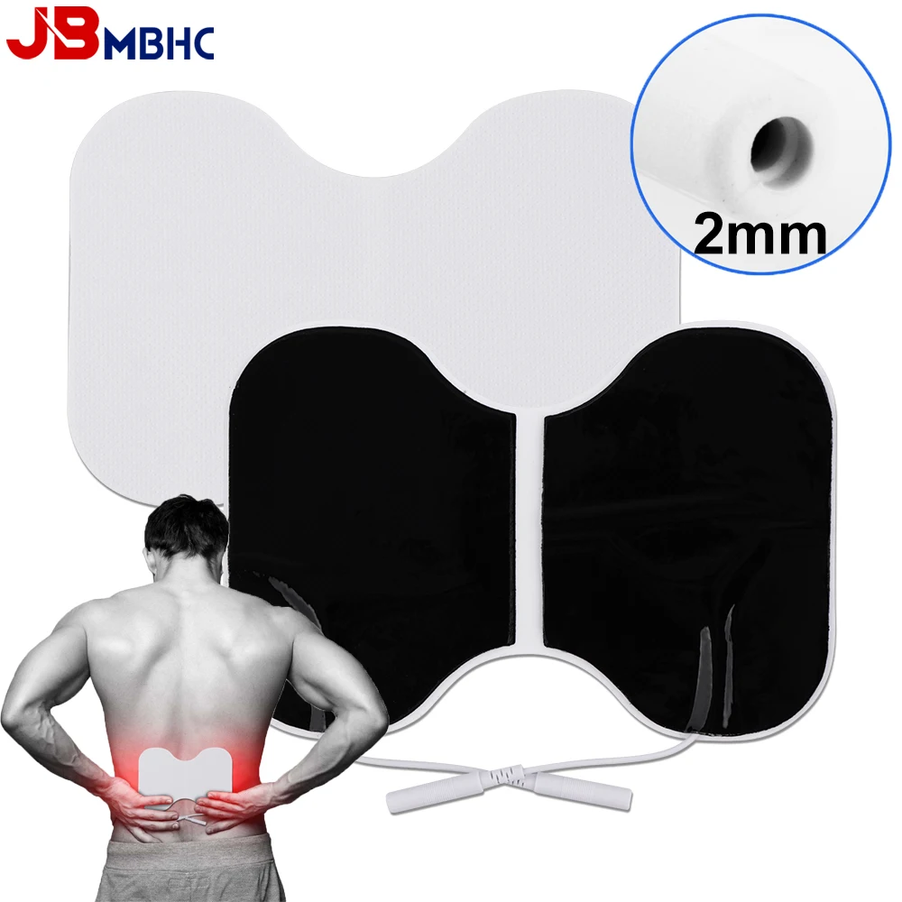 2/4PCS TENS Unit 2mm Plug Electrode Pad for Waist and Back Acupuncture Treatment Massager Replacement Muscle Stimulator Stickers electrode pads