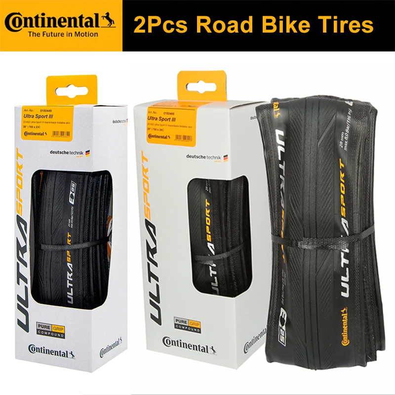 2Pc Continental Ultra Sport Iii Pneumatico Per Bicicletta Da Strada 700 × 23C/25C/28C Pneumatico Pieghevole Per Bici Da Strada Durevole Pneumatico Per