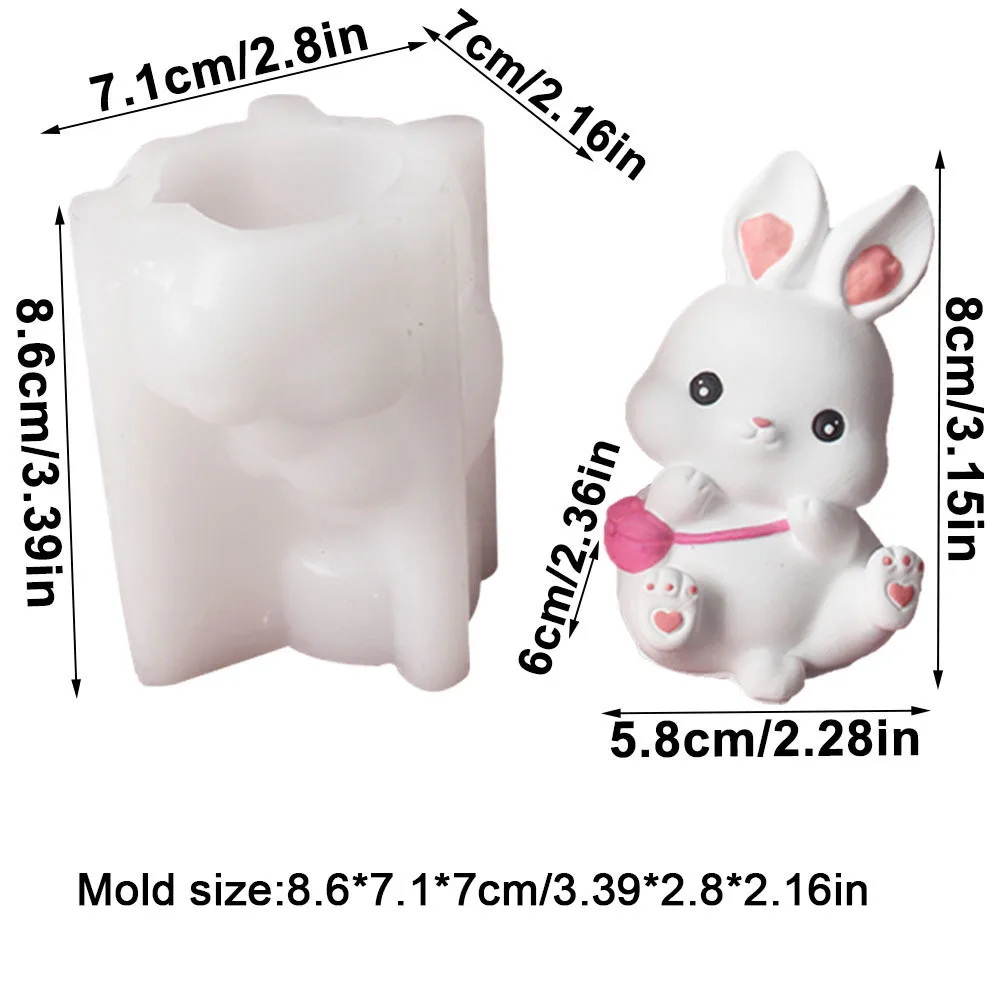 Frohe Ostern Niedlichen Kaninchen Silikon Form DIY Kerze Ornament Gips Handwerk Werkzeuge Bnny Ton Epoxidharz Form Haushalts Artikel – Detail 8