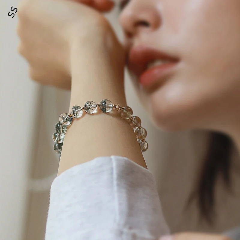 Natural Garden Crystal Strand Bracelet Women's Citrine Beaded DIY Hand Charm Chain Jewelry Accessories Ornaments for Self Gift