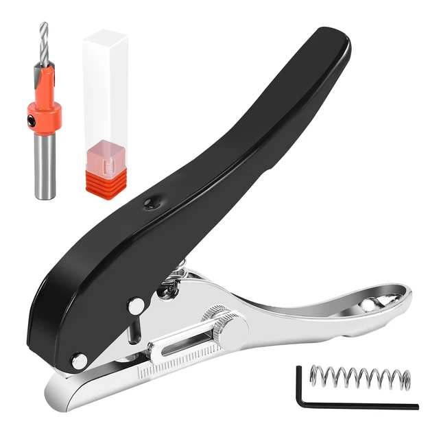 Stapler Style Slot Punch with Adjustable Centering Guide 