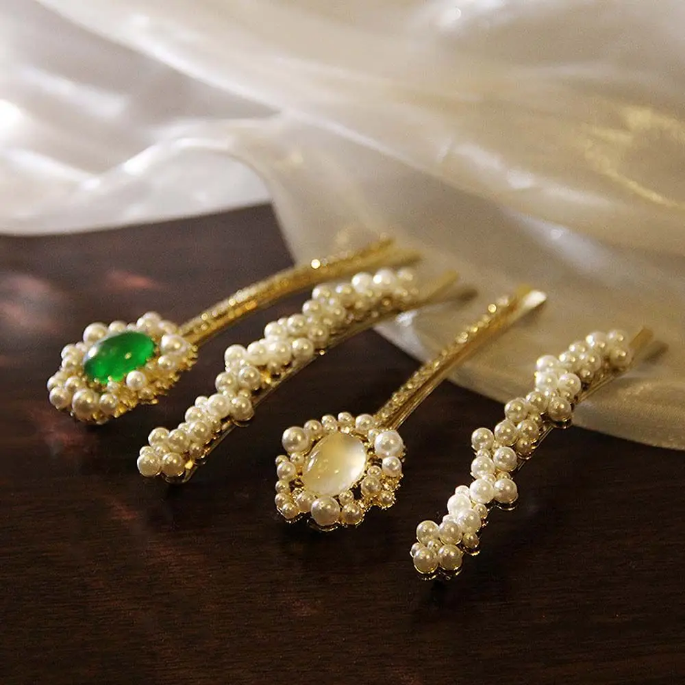 

Gem Side Bangs Clips Rhinestone Headwear Pearl Bangs Clip Rhinestone Hair Clips Hair Clips Set Women Hair Pin Korean Style