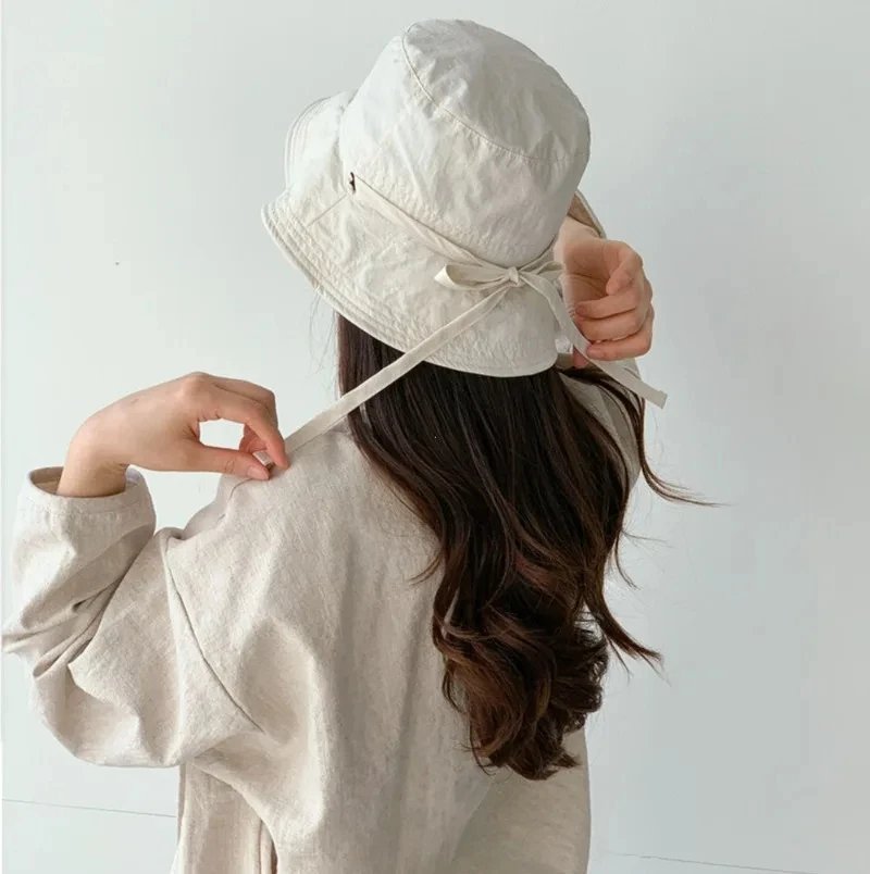 

Корейский шнуровка рыбака шляпа женская летняя легкая ветрозащитная женская шляпа от солнца