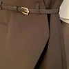 High Waist Wide Leg Mini Skirts Women Belts Solid Color Autumn Winter Loose A-line Simple Korean All-match Comfortable Casual 5