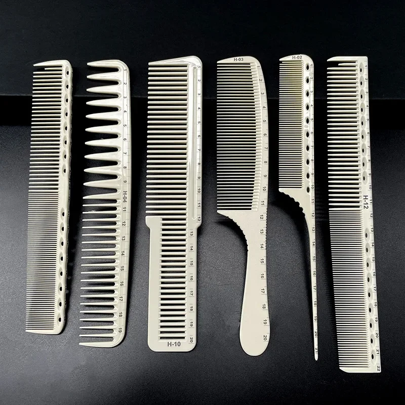 Hair Comb Double-sided Laser Scale Hairdressing Anti-static Hair Cutting Salon Haircut Non-slip Handle