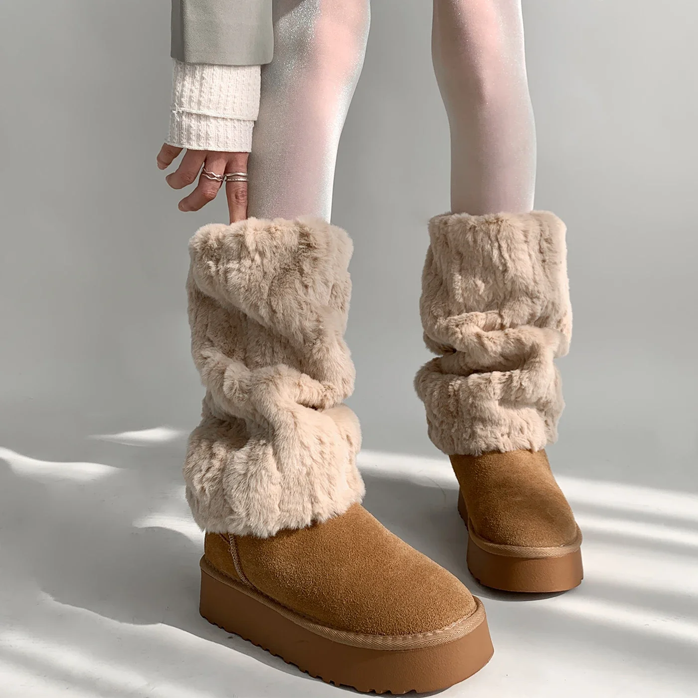 Leg Warmers Sertay S, Jambes Fourrure Hiver, Chauffe Jambes Jambières Femme