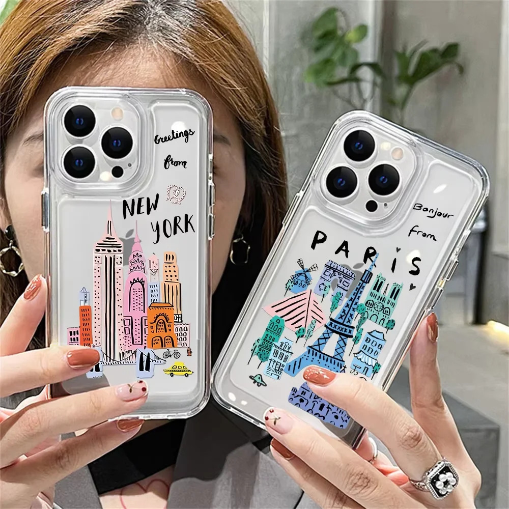 Chic Paris-New York City Phone Case - Stylish Protective Cover