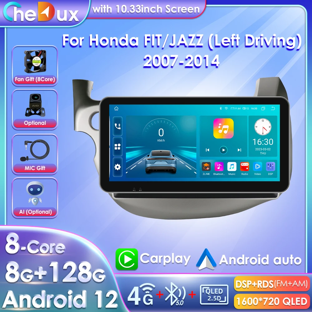 

Автомагнитола Carplay 4G-LTE для HONDA FIT JAZZ 10,1-2007, 2013 дюйма, 2DIN