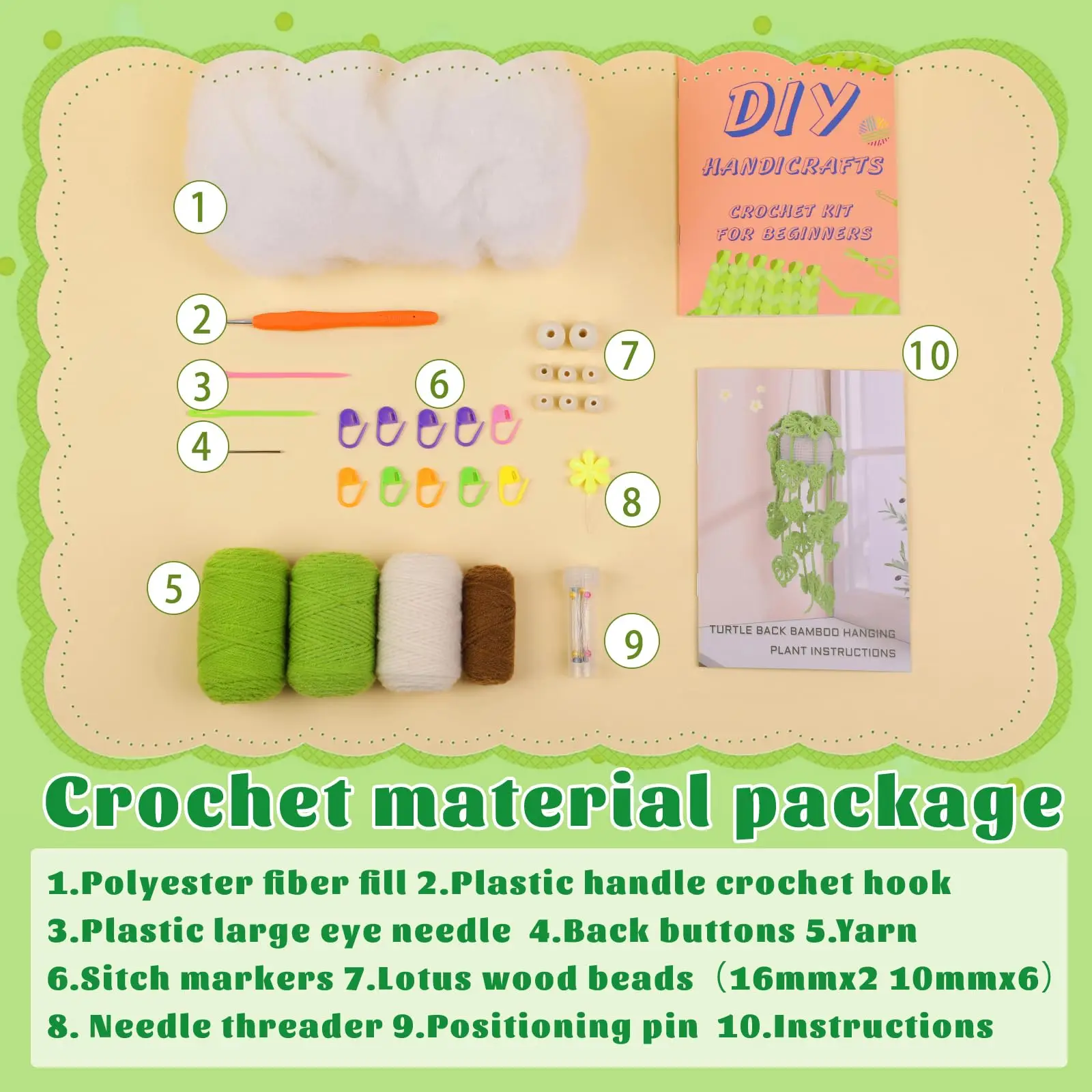 Fenrry Hanging Potted Plants Knitting Kits Beginners Crochet Kit Amigurumi Crochet Starter Kits Step-by-Step Video Tutorials
