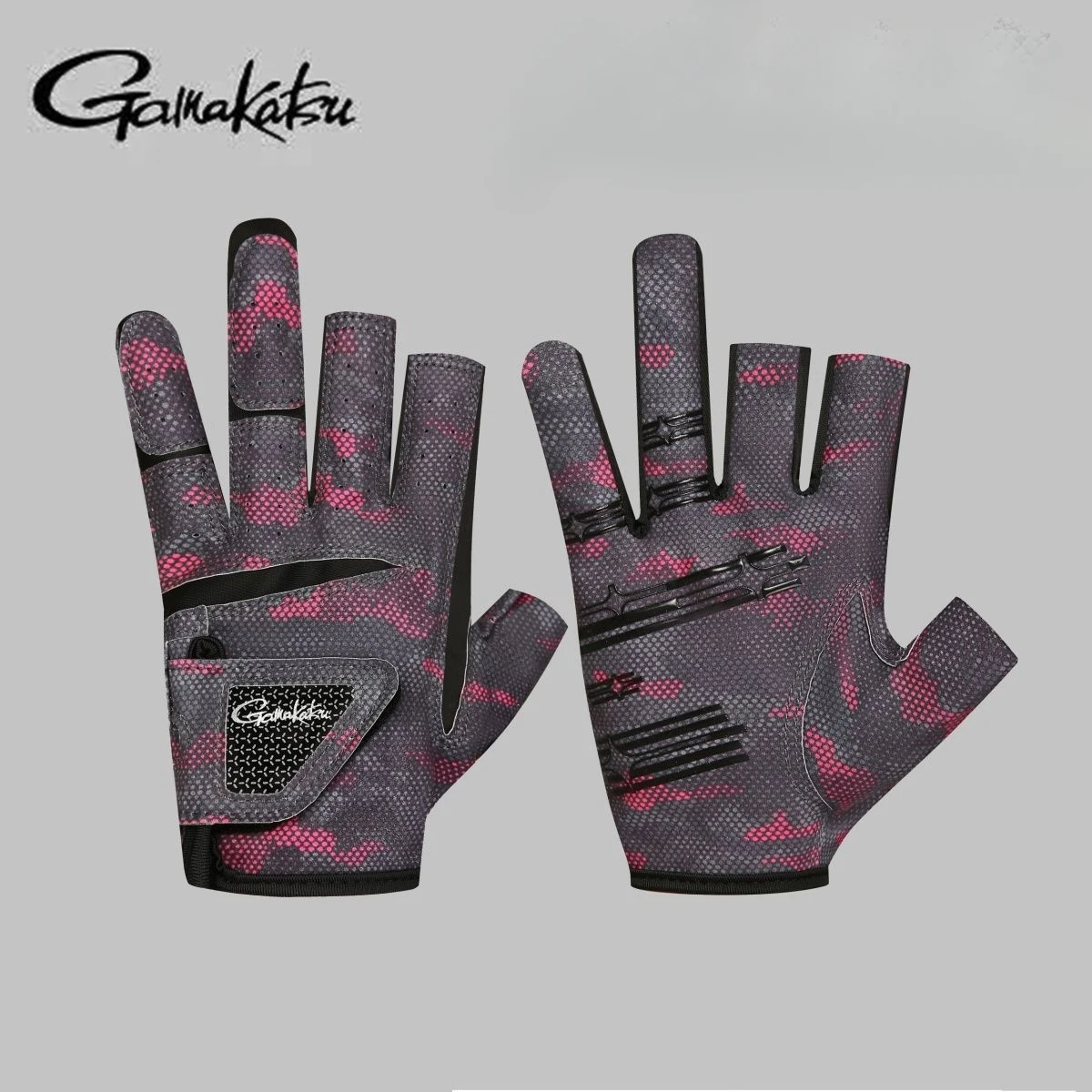 Gamakatsu Three Finger Fishing Gloves for Women Non-slip Four Seasons Wear Wrist Extended Outdoor Sports Gloves for Men