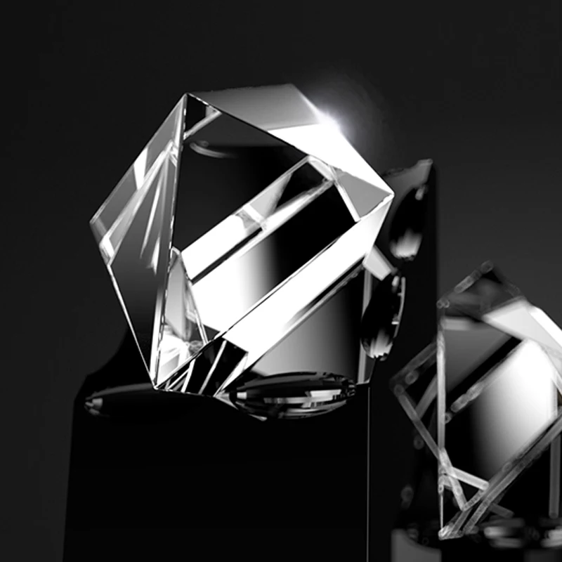 Customized Black Crystal Trophy, Excellent Staff Company Annual Meeting Awards, Creative Home Decorations Outstanding Medal, 1Pc