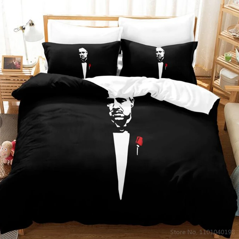 

The Godfather Cartoon Print Duvet Cover Set Twin Full Queen King Size Bedding Set Comforter Cover & Pillowcase Home Textile Gift