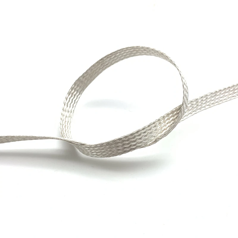 2 4 6 8mm Copper Plated Silver Braided Cable Sleeve Sleeves Tube Sleeving 1/5m