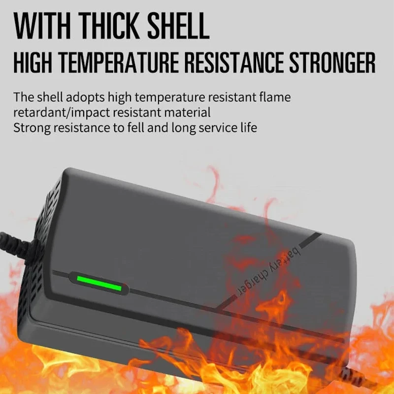 Smart Multi-Voltage Lithium Battery Charger with Adjustable Ampere Settings and EU Plug