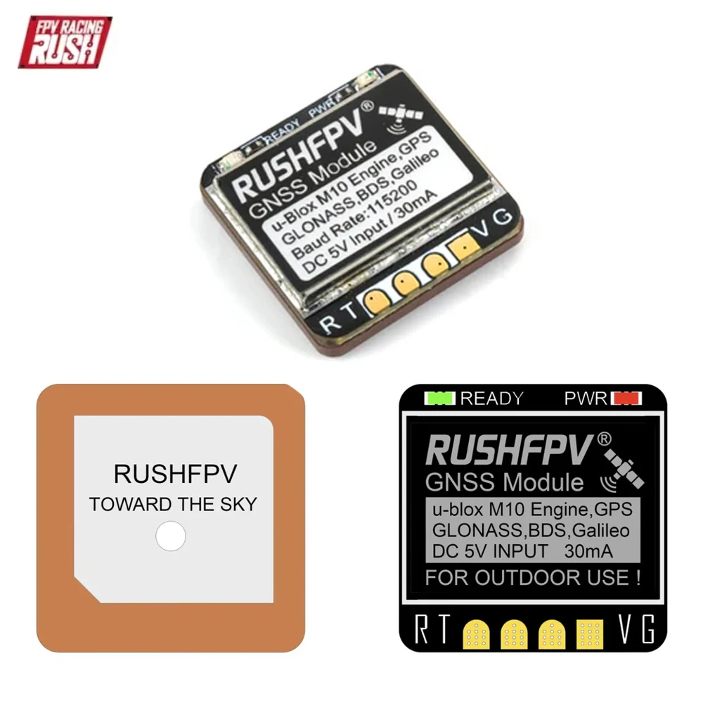 Rushfpv GNSS MINI GPS uBlox M10 pour FPV Drone