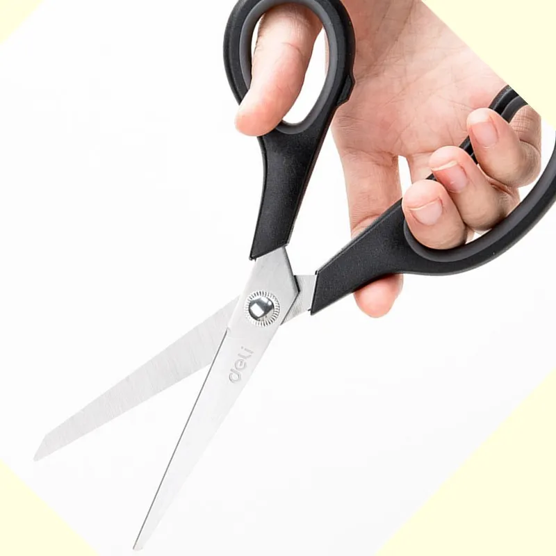 Deli Stainless Steel Big Scissors School Office Supply Business Stationery Home Tailor Shears Kitchen Knife Paper Cutter Tool deli 120mm stainless steel mini scissors safety paper cutter school office supply stationery home tailor shears cutting tool