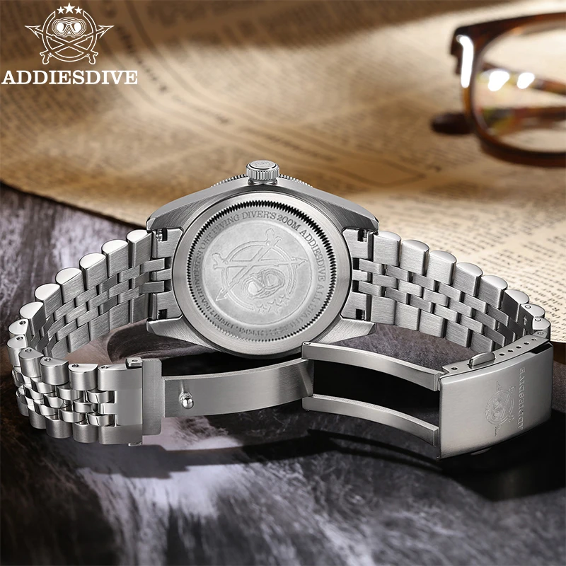 ADDIESDIVE reloj Quartz Watches BGW9 Super Luminous Bubble Mirror Glass GMT Watch 20Bar Diver Watch For Man relogios masculino