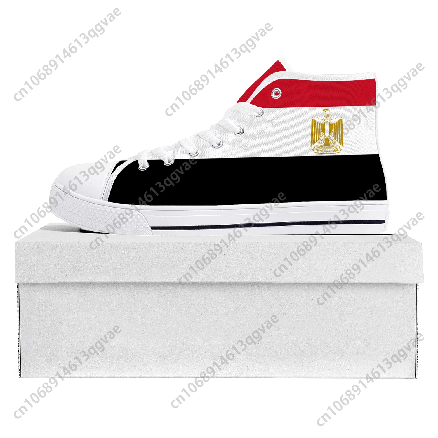 Egyptian Flag High Top High Quality Sneakers Mens Womens Teenager Canvas Sneaker Egypt Casual Couple Shoes Custom Shoe