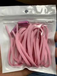 1 Pair Elastic No-Tie Shoelaces for All Ages - Quick and Easy Fit for Any Shoe - Free Shipping (Pink)