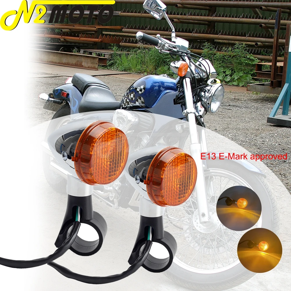 Motorcycle Front Turn Signals Indicator Blinker Light E13 E Mark For