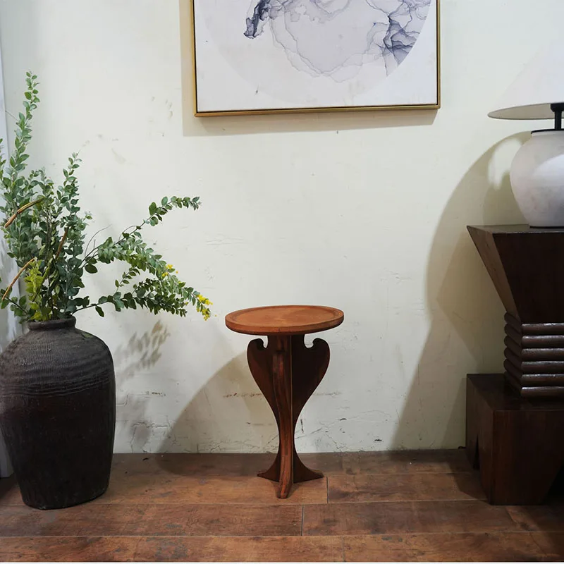 

Solid Wood Side Table Table Corner Table Sofa and Bedside Small round