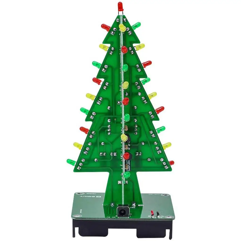 DIY Christmas Tree LED Flash Kit 3D Electronic Learning Set 3-кольоровий миготливий світлодіодний інструмент для пайки PCB