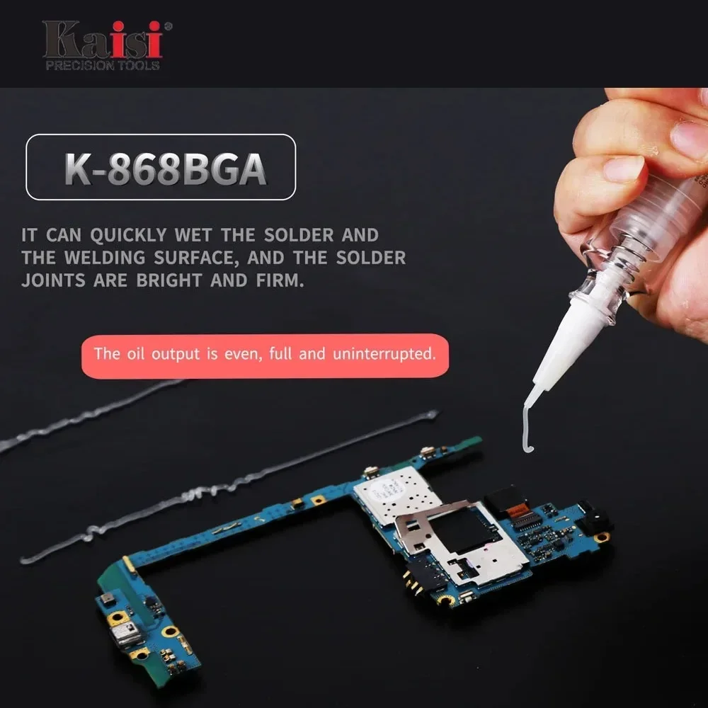 Kaisi 868 BGA Paste 10cc BGA PCB No-Clean Solder Past Flux Grease Soldering Repair for mobile phone BGA IC Repair Welding 3