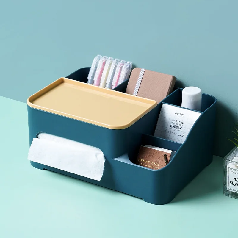 

Multifunctional Tissue Storage Box Cover Napkin Holder Sundries Ontainer Stationery Organizer Box for Bedroom Office Bathroom