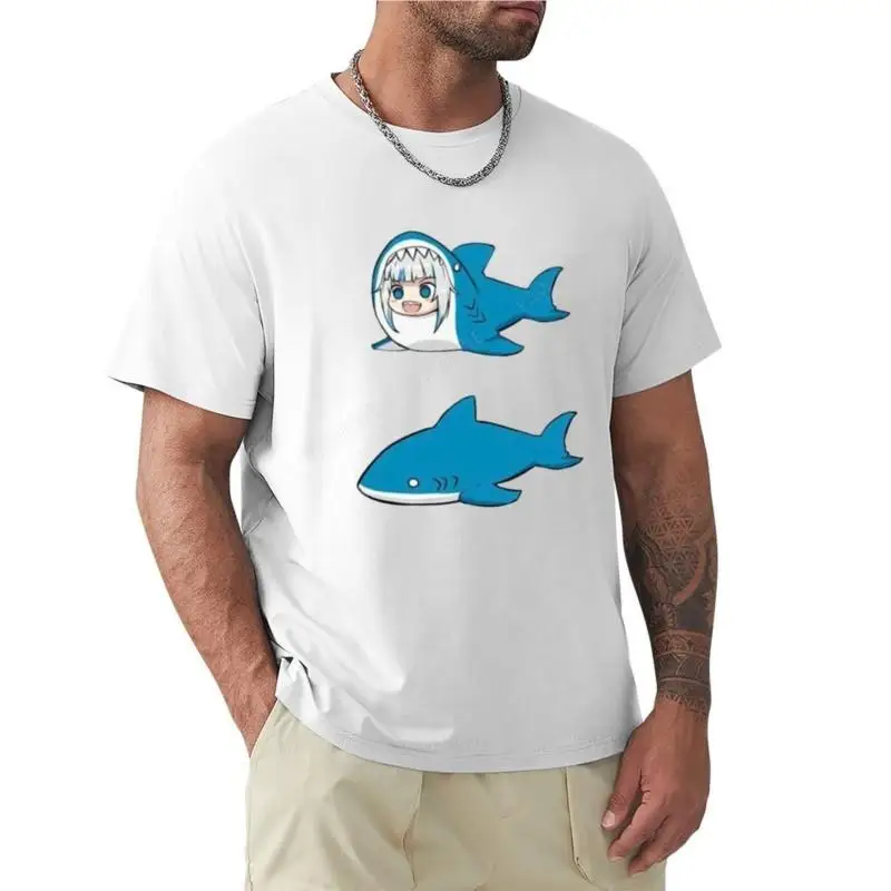 

Мужская хлопковая футболка Gawr Gura, футболка для мальчиков с принтом животных, забавная футболка, Мужская одежда, летний мужской топ teeshirt