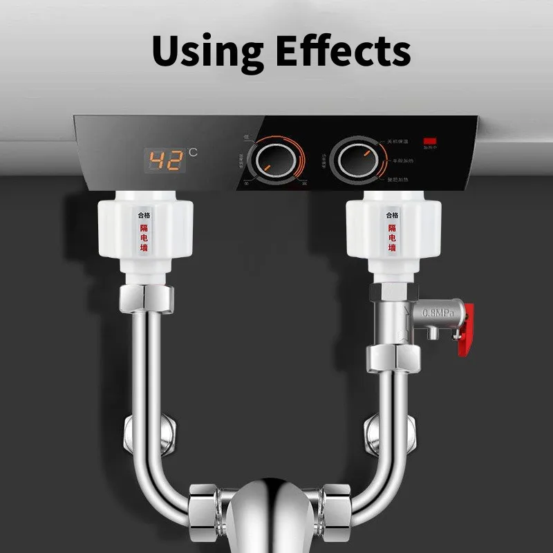 Bathroom Electric Water Heater Electrical Wall Joints Leakage Valve Home Shower Anti-Electric Shock Protection Wall Device