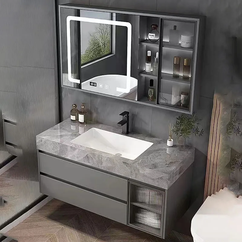 

Современная Минималистичная каменная плита, бесшовная керамическая Встроенная раковина, шкаф для ванной комнаты, комбинированная раковина, раковина, фурнитура YX50BC