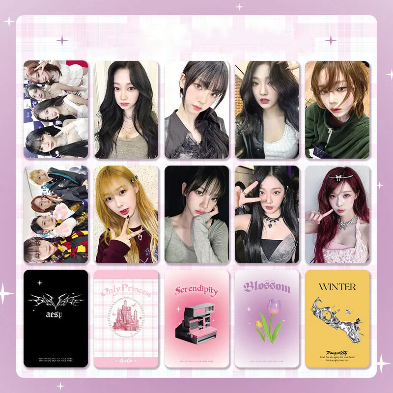 

6Pcs/Set KPOP Karina Winter Ningning Giselle Personal LOMO Cards Idol Double-Sided Photocard Postcards Fans Collection Gift