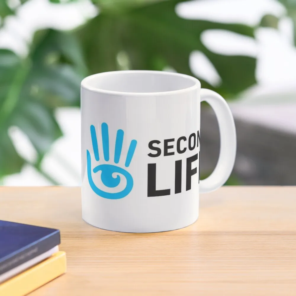 

Second Life Logo Black Font Coffee Mug Tea Cups Glasses Set Mug